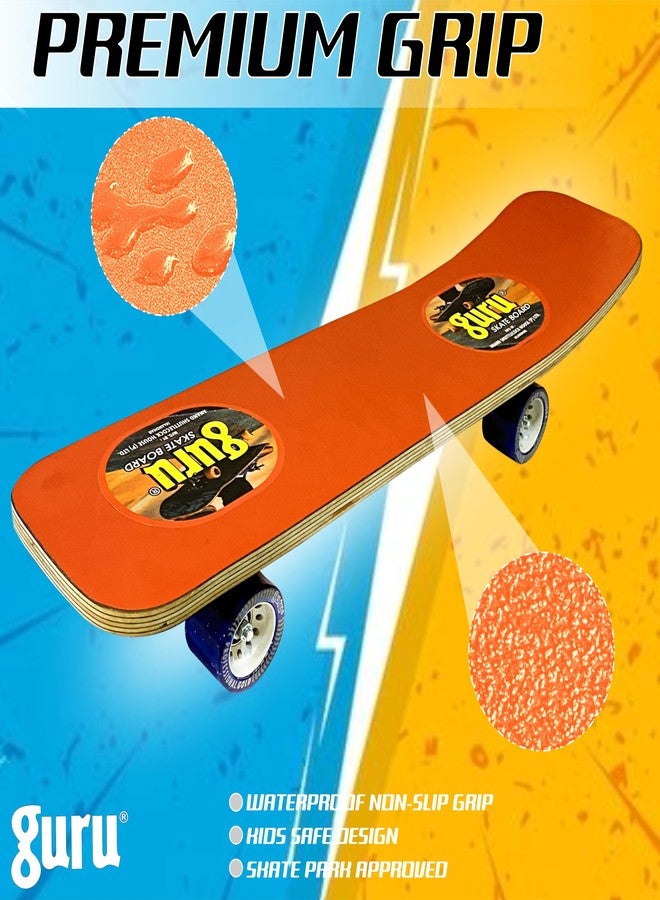 GURU Medium Wooden Non-Slip Skateboard, 24" x 6" (Orange, Pack of 1) - Image 4